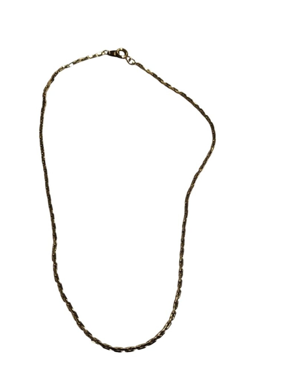 Vintage Textured Goldtone Chain Necklace Spring Ring Clasp 14 inches Long